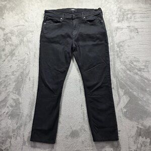 Paige Federal Jeans Mens 34x30 Black Slim Straight Stretch Denim 5 Pocket